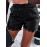 Beaded Faux Leather High Waist Shorts