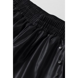 Beaded Faux Leather High Waist Shorts Beaded Faux Leather High Waist Shorts