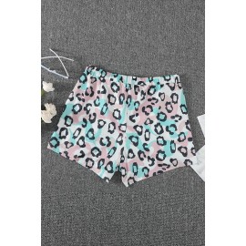 Leopard Print Elastic Waist Drawstring Shorts With Pocket Leopard Print Elastic Waist Drawstring Shorts With Pocket