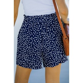 Blue Spotted Print Loose Casual High Waist Shorts Blue Spotted Print Loose Casual High Waist Shorts