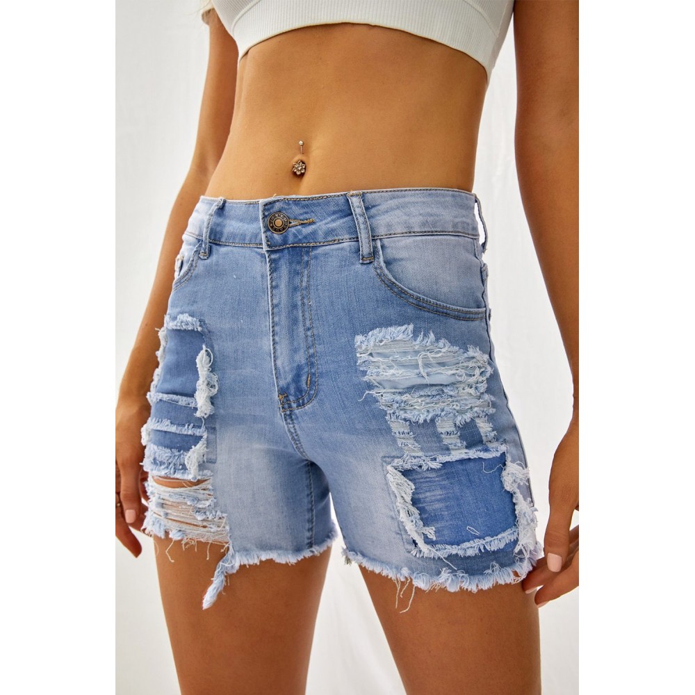 Blue Cut off Denim Shorts Blue Cut off Denim Shorts