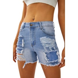 Blue Cut off Denim Shorts Blue Cut off Denim Shorts
