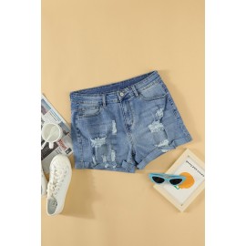 Vintage Faded and Distressed Denim Shorts Vintage Faded and Distressed Denim Shorts