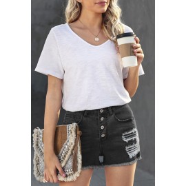 Black Gypsy Mid-rise Distressed Denim Shorts Black Gypsy Mid-rise Distressed Denim Shorts