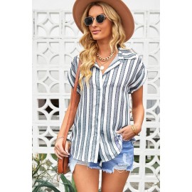 Striped Button Short Sleeve Shirt Striped Button Short Sleeve Shirt