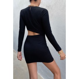 Black Long Sleeve Cut-out Mini Dress Black Long Sleeve Cut-out Mini Dress